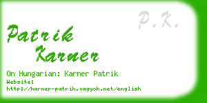 patrik karner business card